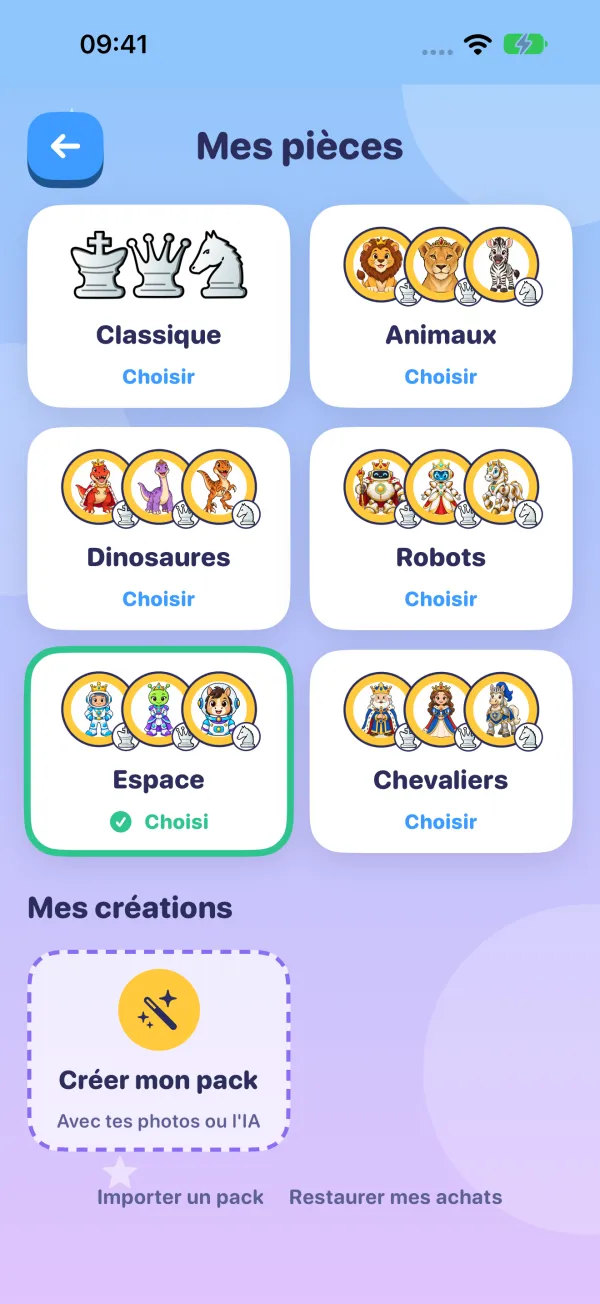 Les packs de personnages